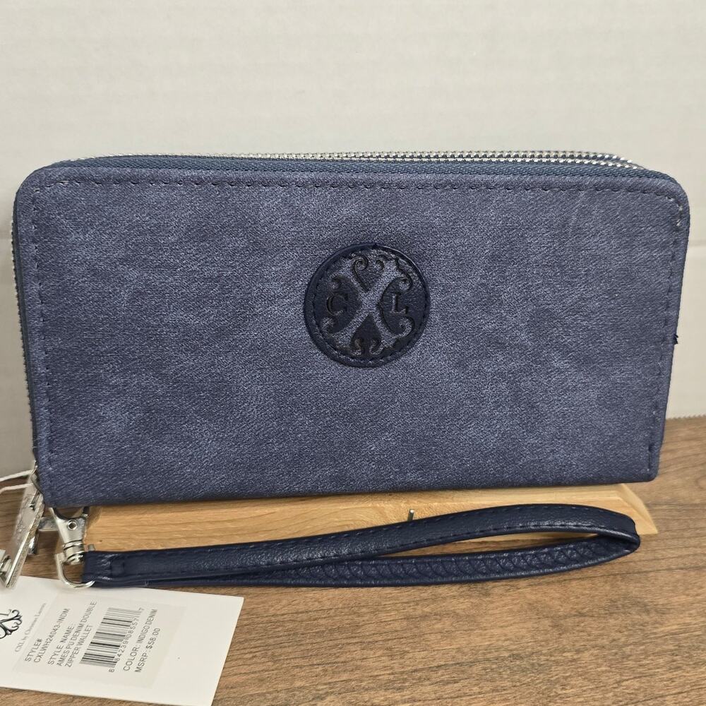 CXL by Christian Lacroix Indigo Denim Zipper Wallet Wristlet NWT